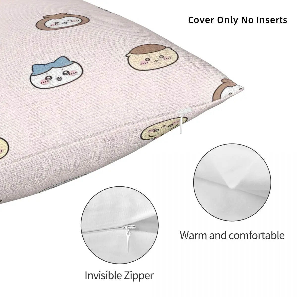 C-Chiikawa الكرتون كيس وسادة غطاء وسادة الموضة تصميم ناعم غطاء الوسادة سادات ل أريكة سيارة ديكور المنزل