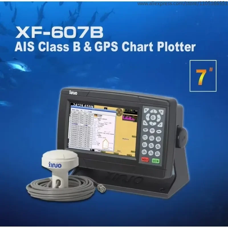 xinuo XF-607B 7-Inch Marine electronics maritime navigation communication GNSS GPS chart plotter class b AIS transponder combo
