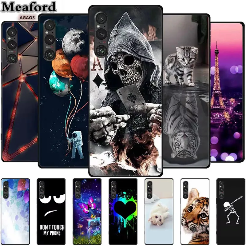 Capa Para Sony Xperia 1 V Original Silicone TPU Tampa Do Telefone para Sony Xperia 1 V 5G Capa Xperia1V Protetora XQDQ62/B Moda Para
