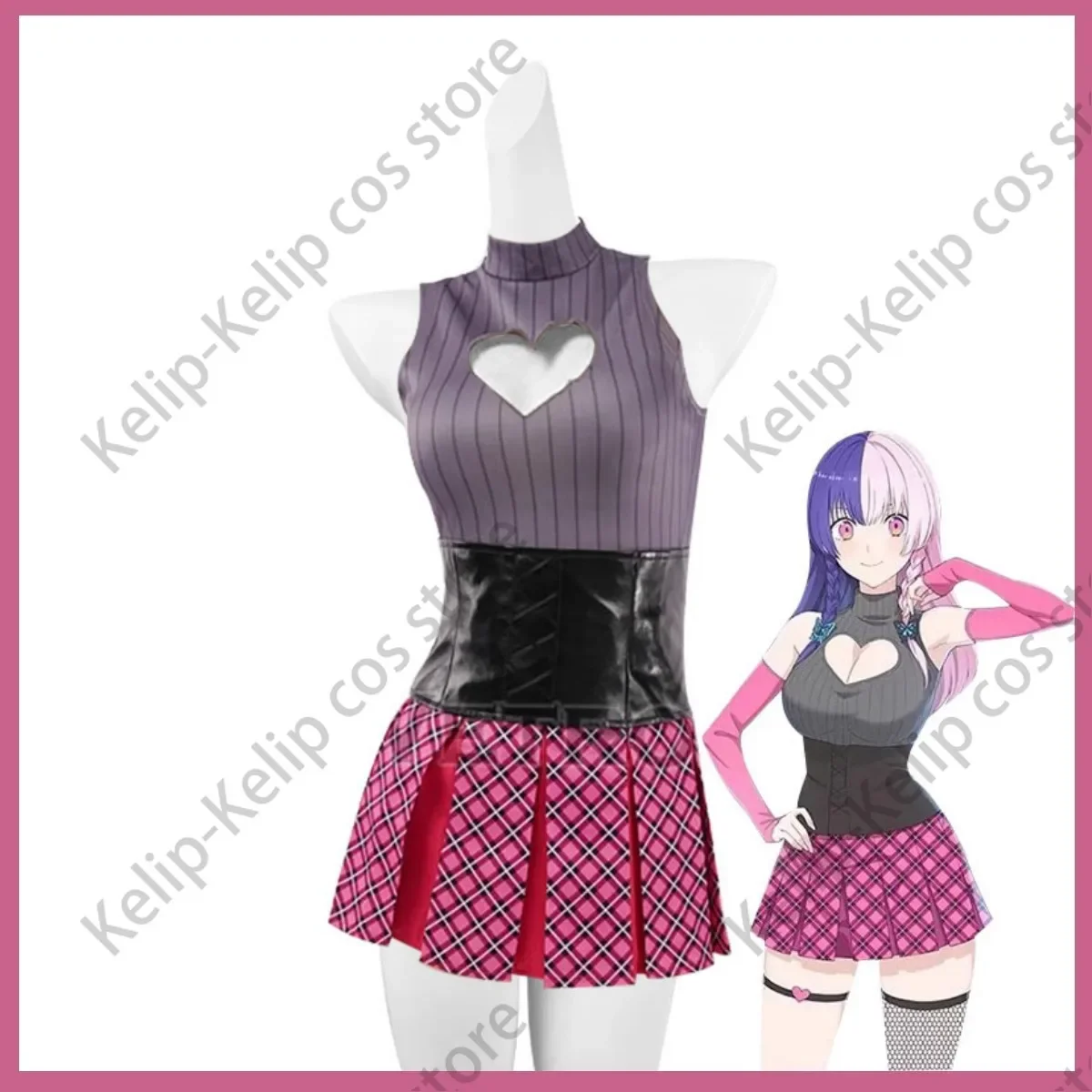 

Anime 2.5 Dimensional Seduction Nagomi Ikora 753 Cosplay Costume Tight Fitting Tops Skirt Woman Sexy Carnival Christmas Suit