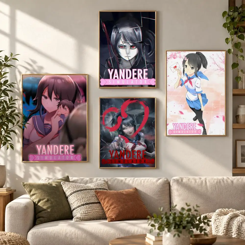 Video Game Y-Yandere Simulator Poster HD Waterproof Aesthetic Wall For Home Decor Trendy Durable Easy To Apply Art