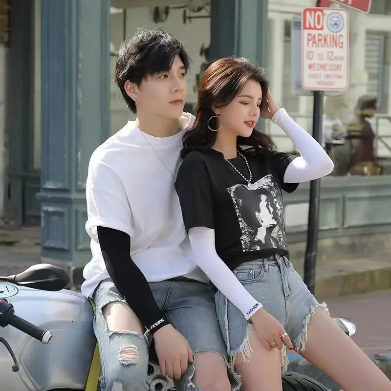 Maniche di protezione solare Maniche di ghiaccio sottili estive Corsa e ciclismo Guida Maniche da braccio in seta di ghiaccio Guanti anti-Uv per uomo e donna