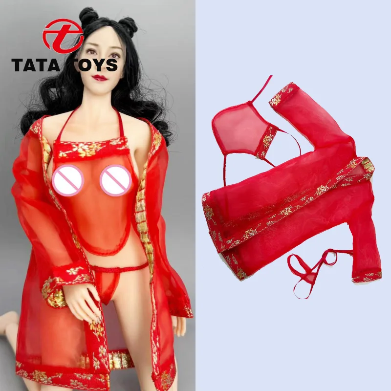 

1/6 Scale female clothes ‌Sheepwear set transparent dudou lingerie fit 12 inches action figure TBL body model