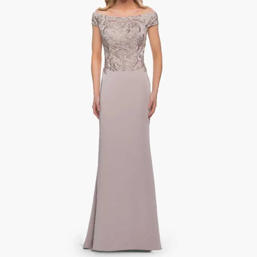 

Mother of the Bride Dress Elegant Mermaid Sleeveless Lace Applique Strapless Off-Shoulder Formal Bride Mother Dress Customized