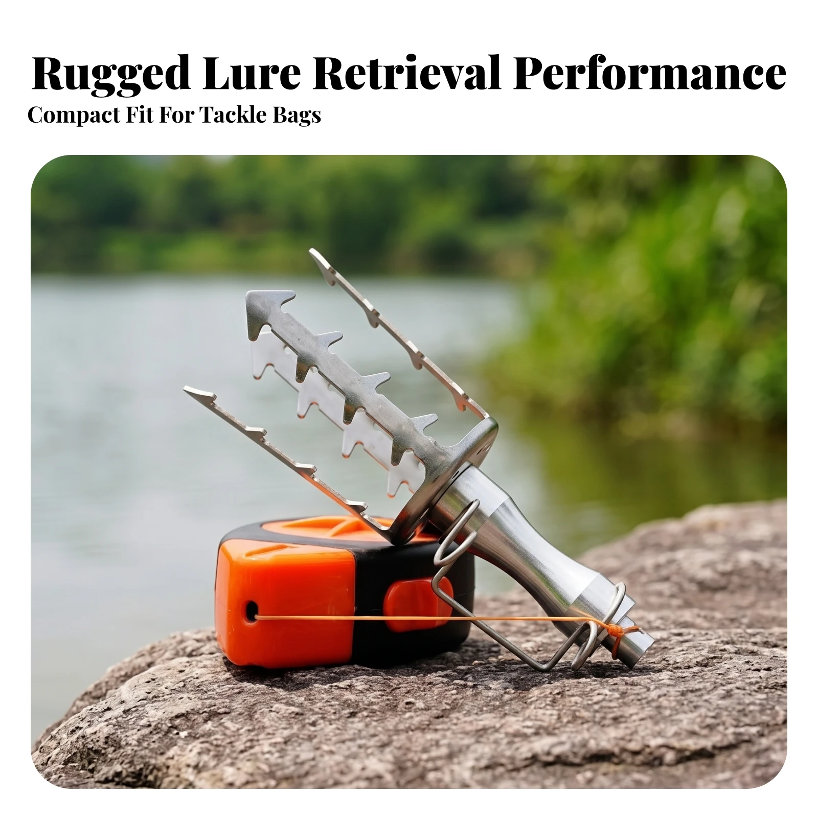 Fishing Lure Retriever Robust Lure Retriever with Cord Tackle Compact Serrated for Anglers