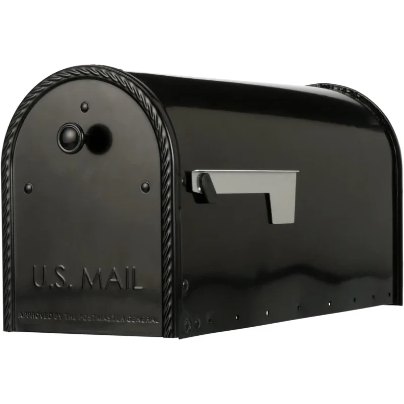 

Edwards Galvanized Steel Post Mount Mailbox, Compatibility Code B, EM160BAM, Black, Large Capacity