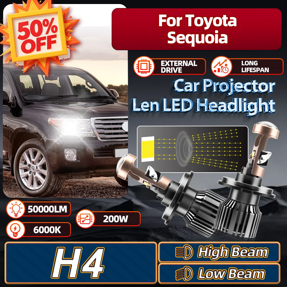 

For Toyota Sequoia 2001 2002 2003 2004 2005 2006 2007 200W H4 Car Projector Len LED Headlight Ampoule HB2 Turbo Headlamp 50000LM
