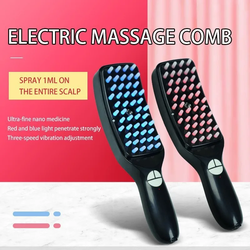 Vibrating LED Spray Scalp Massage Comb Multifunctional Electric Hair Care Brush