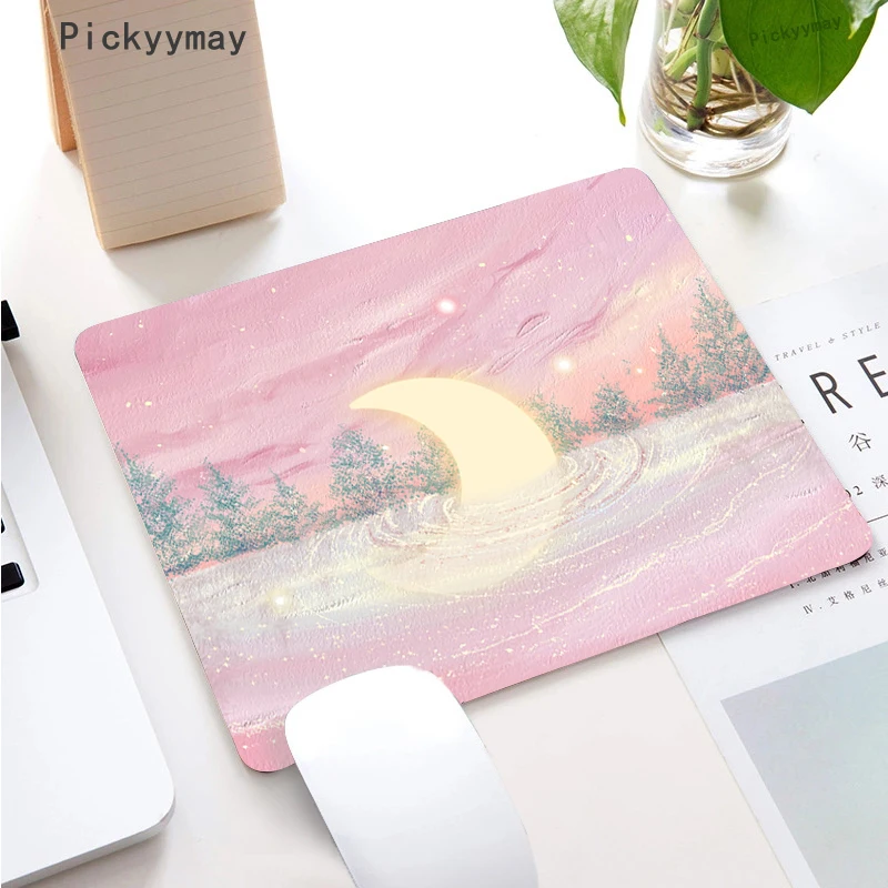 

Pink Mouse Pad Small Kawaii Mousepad Keyboard Office Table Rug Rubber Pc Cute Accessories Computer Mause Mat Laptop Desk Mat