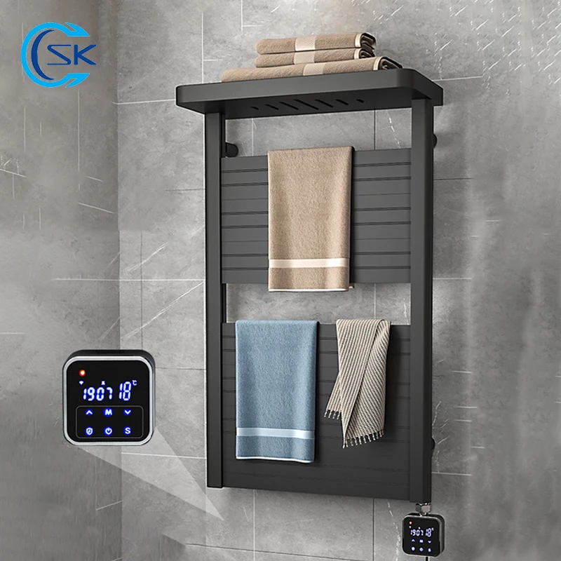 Bathroom Smart Electric Towel Rack.Electric Heated Towel Rail.Cloth Dryer.Towel Radiator.Temperature Control Timing Towel Warmer