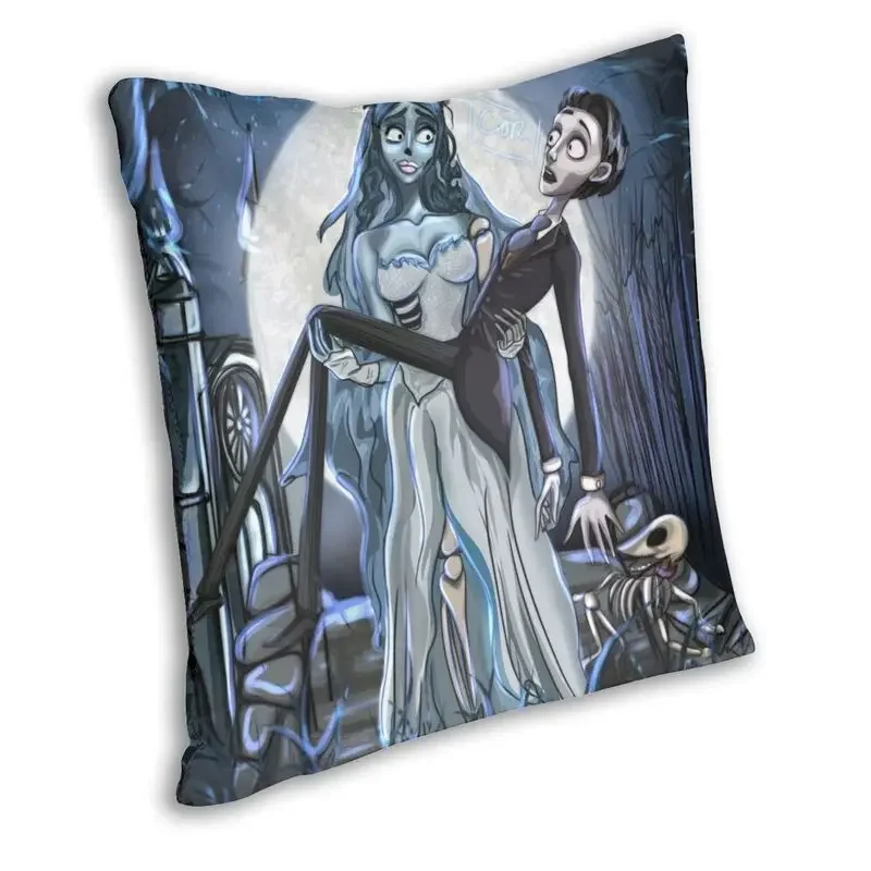 Cool The Corpse Bride Emily And Victor Pillow Case Halloween Sofa Cover Scary Movie Cushion Cover for Living Room Decoration