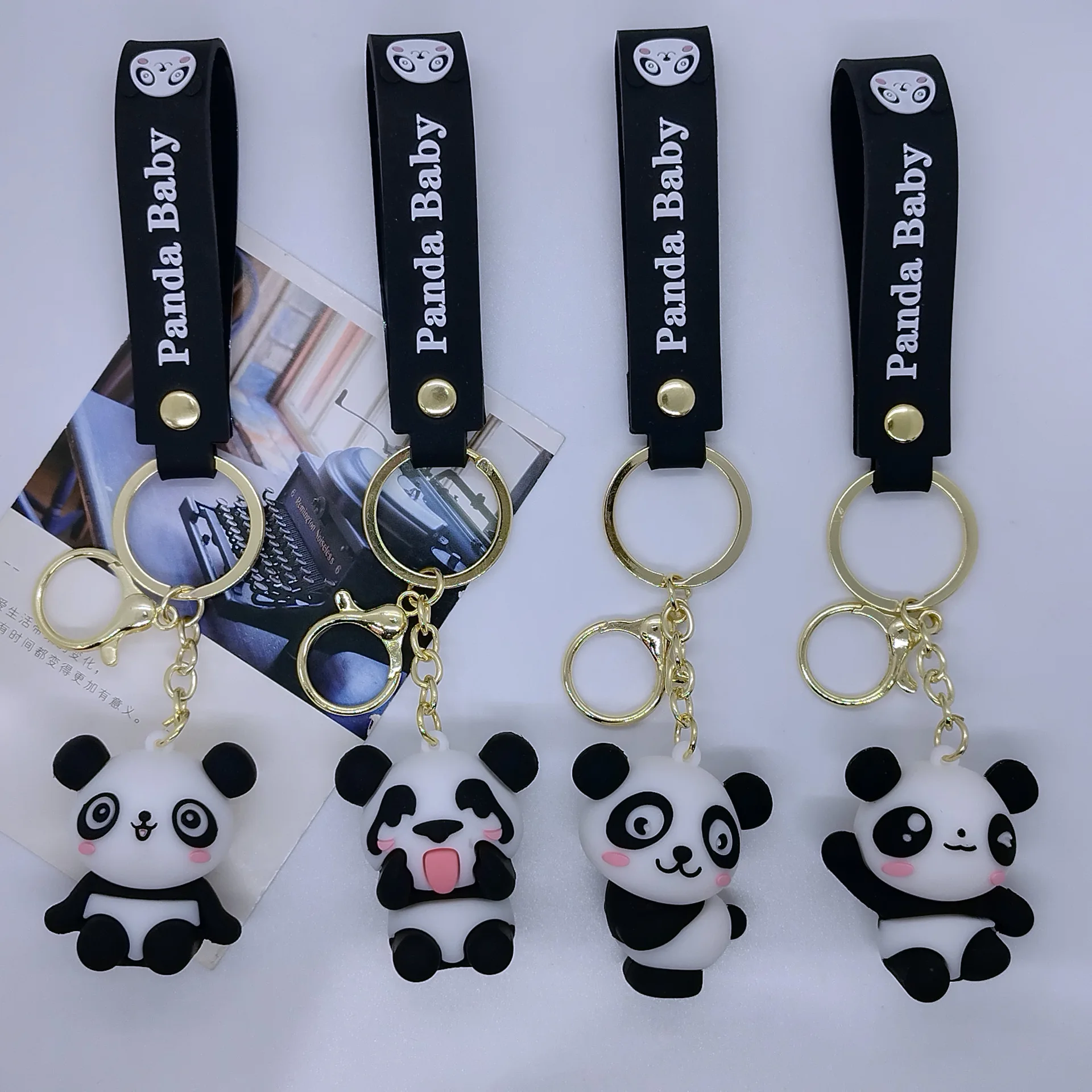 

New Creative Cartoon Panda Doll Keychain Bag Car Keychain Accessories Gift Wholesale Cute Personalized Gifts Y2k Fashion Toys