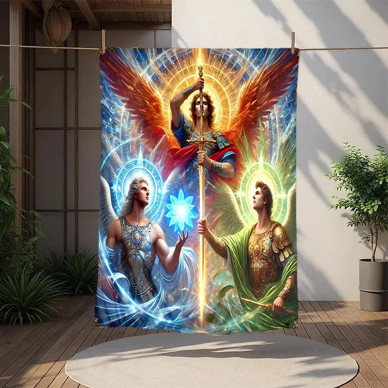 Custom Cozy Archangel Printed Outdoor Flannel Blanket, Soft, Warm & Lightweight Perfect Gift For Fans, Friends & Family, Ideal F