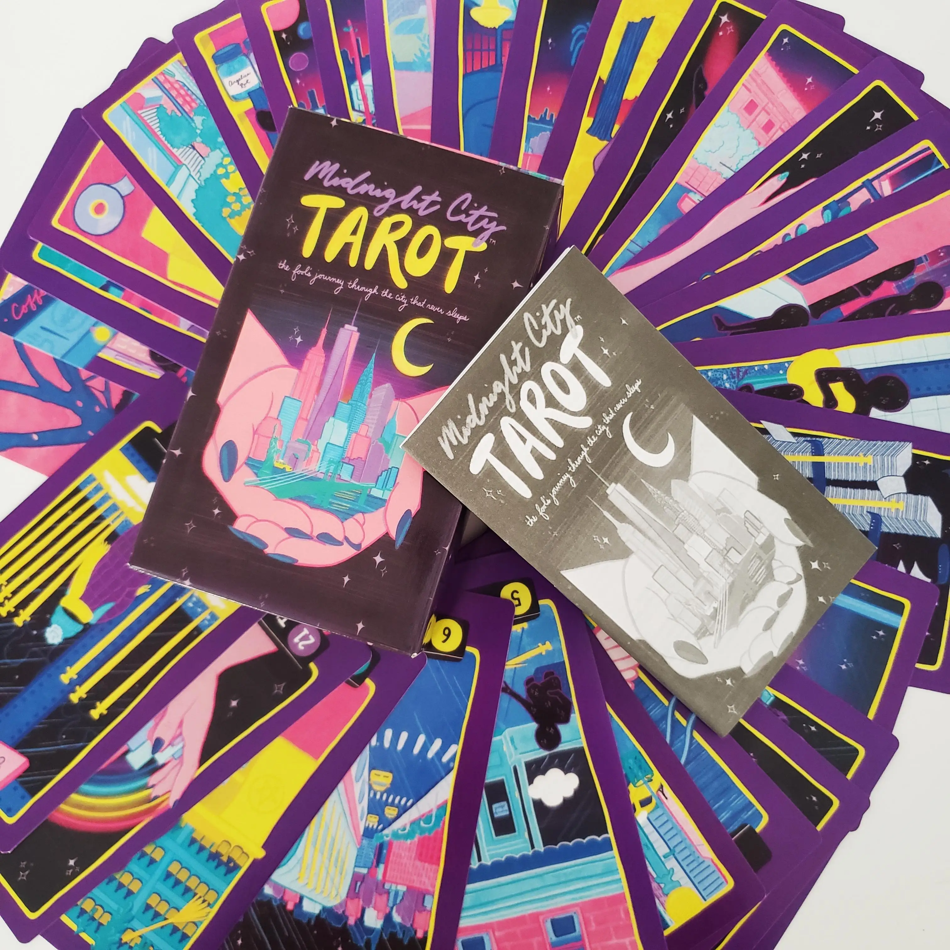 New Tarot 12x7cm Midnight City Tarot Full English Edition Magician Deck Board Game For Family Party Playing Card