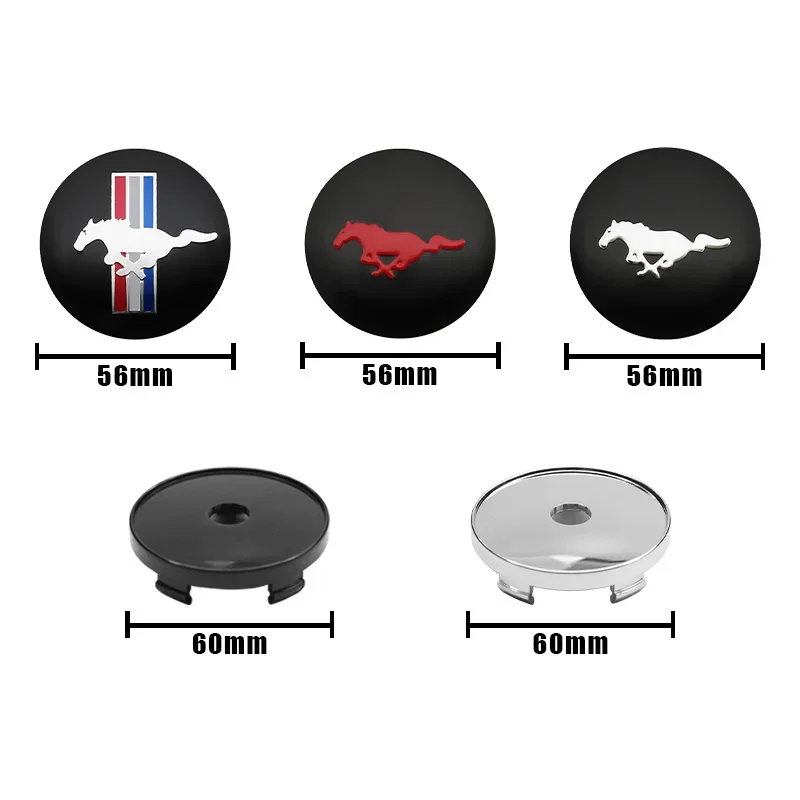 4Pc 56mm 60mm Car Hubcap Styling Wheel Center Hub Cap Covers Emblem Sticker For Ford ST Line Mondeo Fiesta Focus Ranger Puma MK2