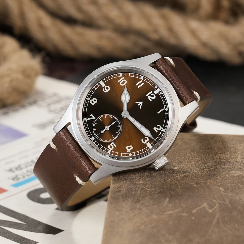 Militado D12 Quartz Watch Men's Small Seconds 36mm Vintage Watches 100m Waterproof Sapphire Crystal AR Coating Luminous Watch
