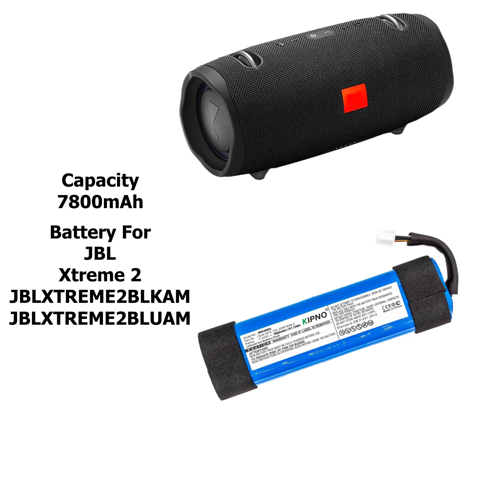 

KIPNO 7800mAh Speaker Battery 2INR19/66-2 ID1019 SUN-INTE-103 for JBL Xtreme 2 JBLXTREME2BLKAM JBLXTREME2BLUAM