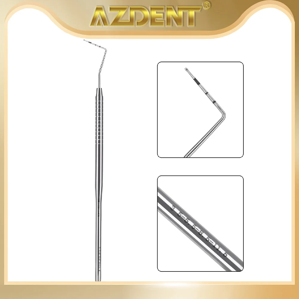 

AZDENT 1PC Dental Stainless Steel Graduated Periodontal Probe with Scale Probe 134℃ Sterilization Dentistry Tool