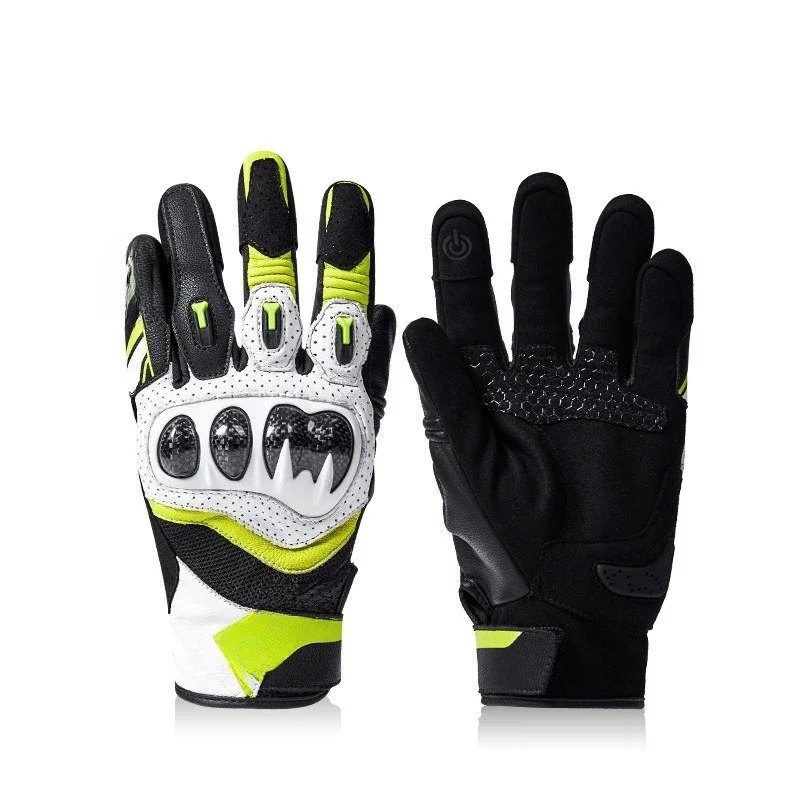 Anti-drop two-finger touchscreen full-finger/half-finger motorcycle riding gloves