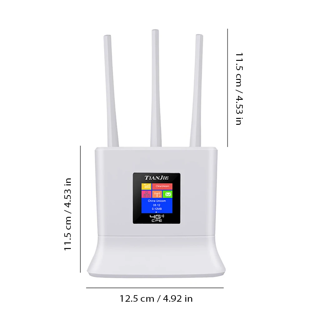 TIANJIE CPE906 4G LTE Router 3 Antennas 150Mbps High-Speed Internet Home Mesh Network Portable WiFi Hotspot for Home Use Wifi 6