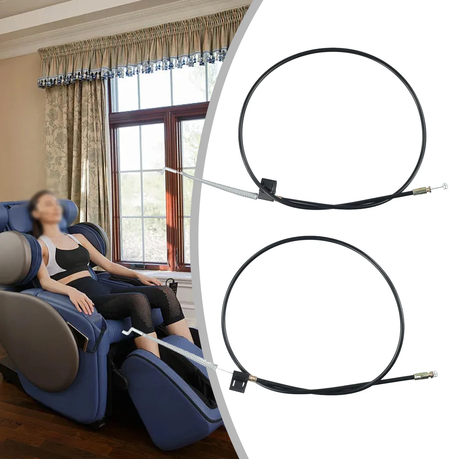 

2Pcs Replacement Recliner Chair Sofa Handle Cable Couch Release Lever Cable For Home Furniture Hardware Supplies 93cm