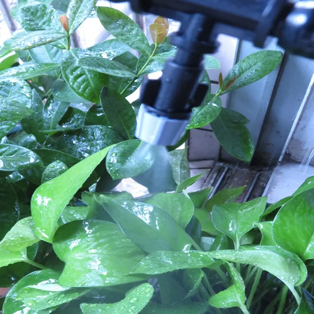 20pcs New Plasic Spray Heads Adjustable W/ Tee Joints Atomizing Nozzle Misting Sprinkler Heads Garden Greenhouse