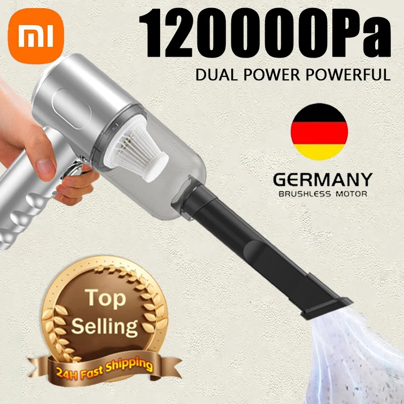 Xiaomi 120000PA Car Vacuum Cleaner Powerful Cleaning Machine Car Home Auto Robot Wireless Cleaner Appliance Strong Suction 2024