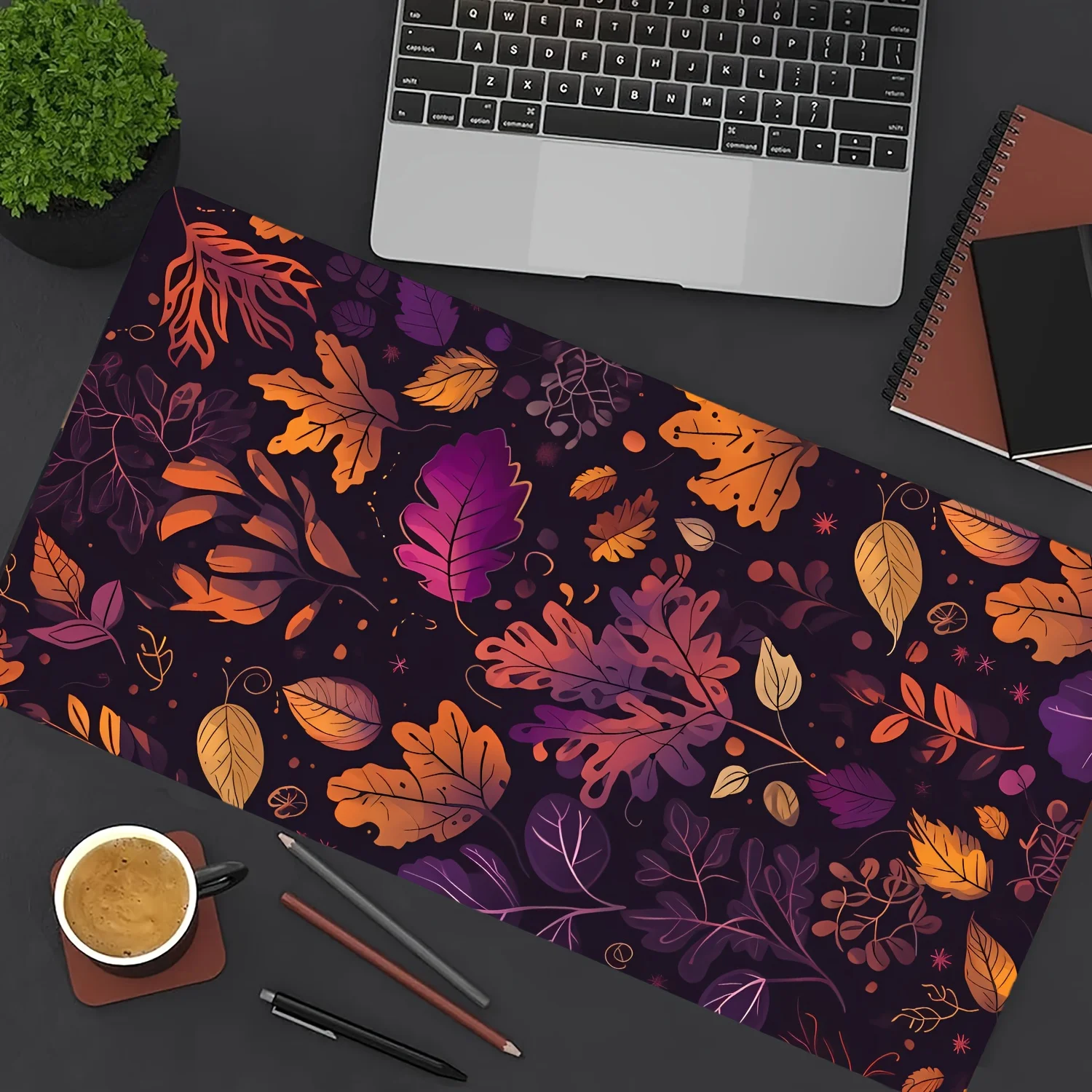 

Autumn Leaves Large Desk Mat Extended Mouse Pad Stitched Edges Non-Slip work Office Mousepad Leaf Pattern gaming accessories