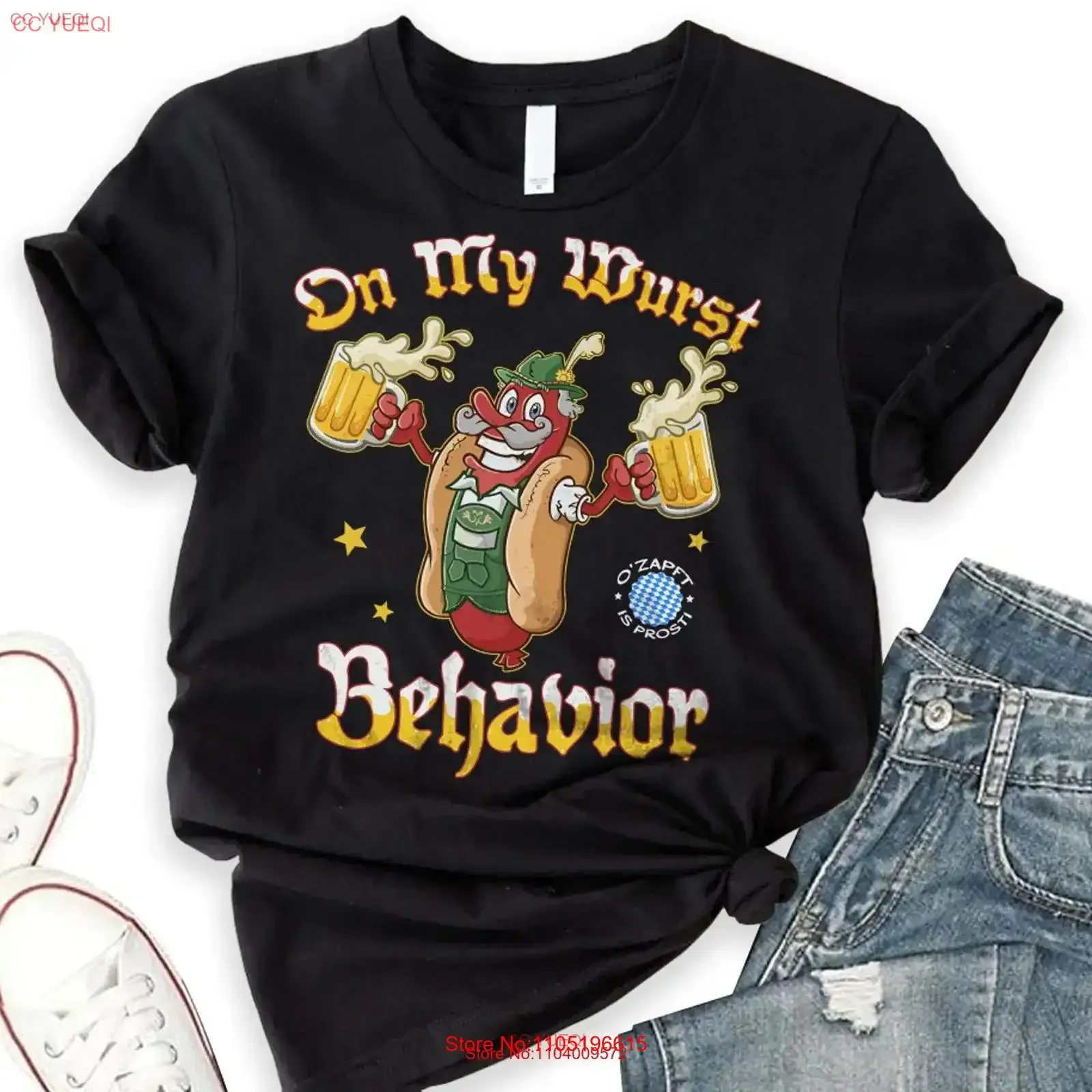 WursT T Shirt On My Behavior OktoberfesT Funny Drinking Beer Festival Fest Retro vintage Washed Versatile Soft Breathable
