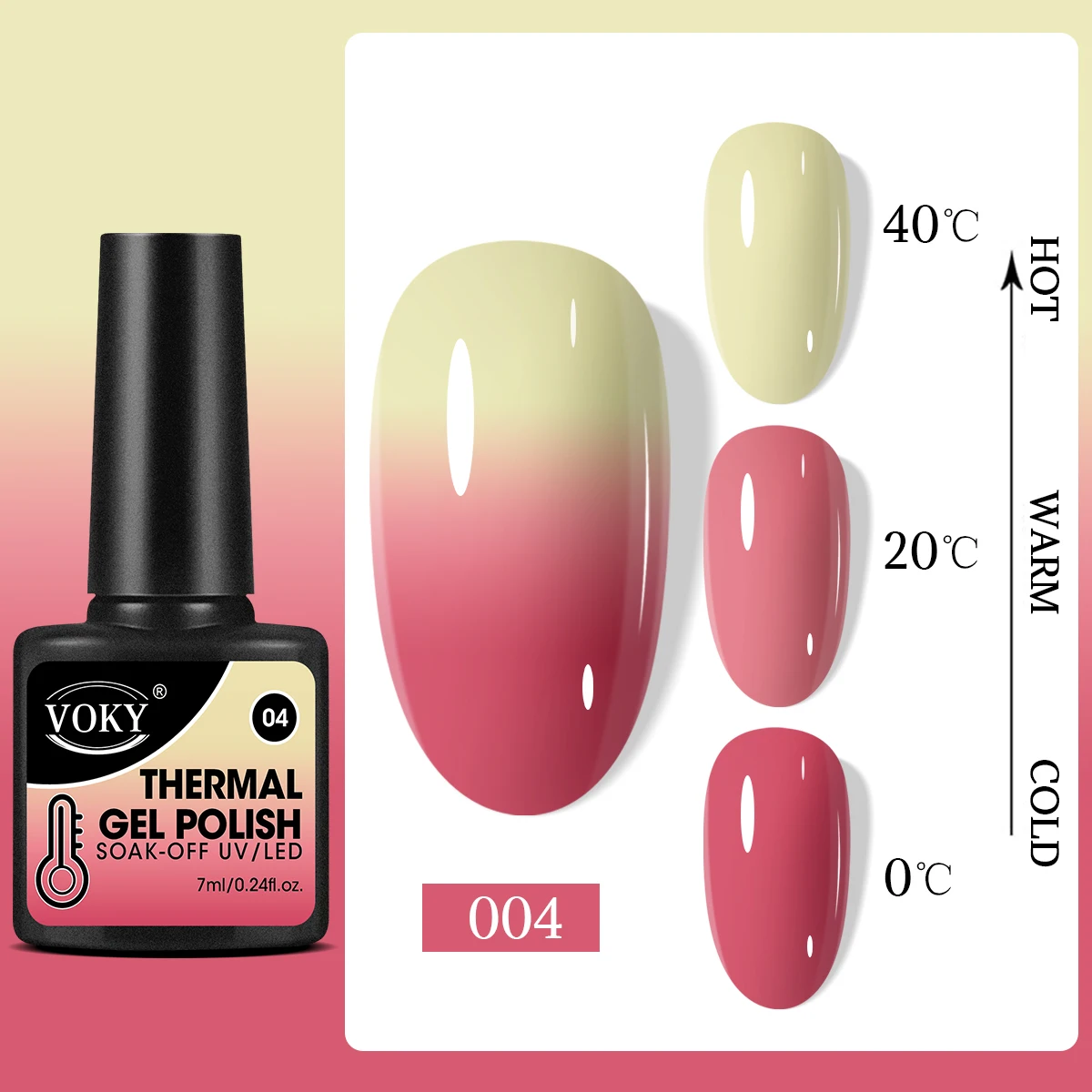 VOKY 7 ml farbwechselnder Gel-Nagellack für Heimmaniküre oder Geschenke, die auf der Temperatur abhängig ist