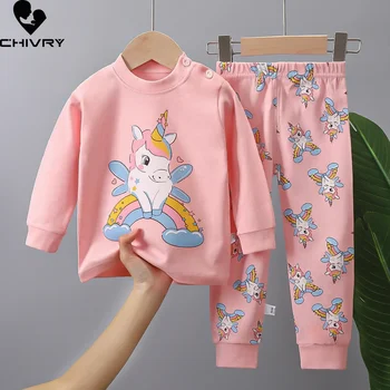 2025 pijamas cálidos de otoño para niños, niñas, dinosaurio de dibujos animados