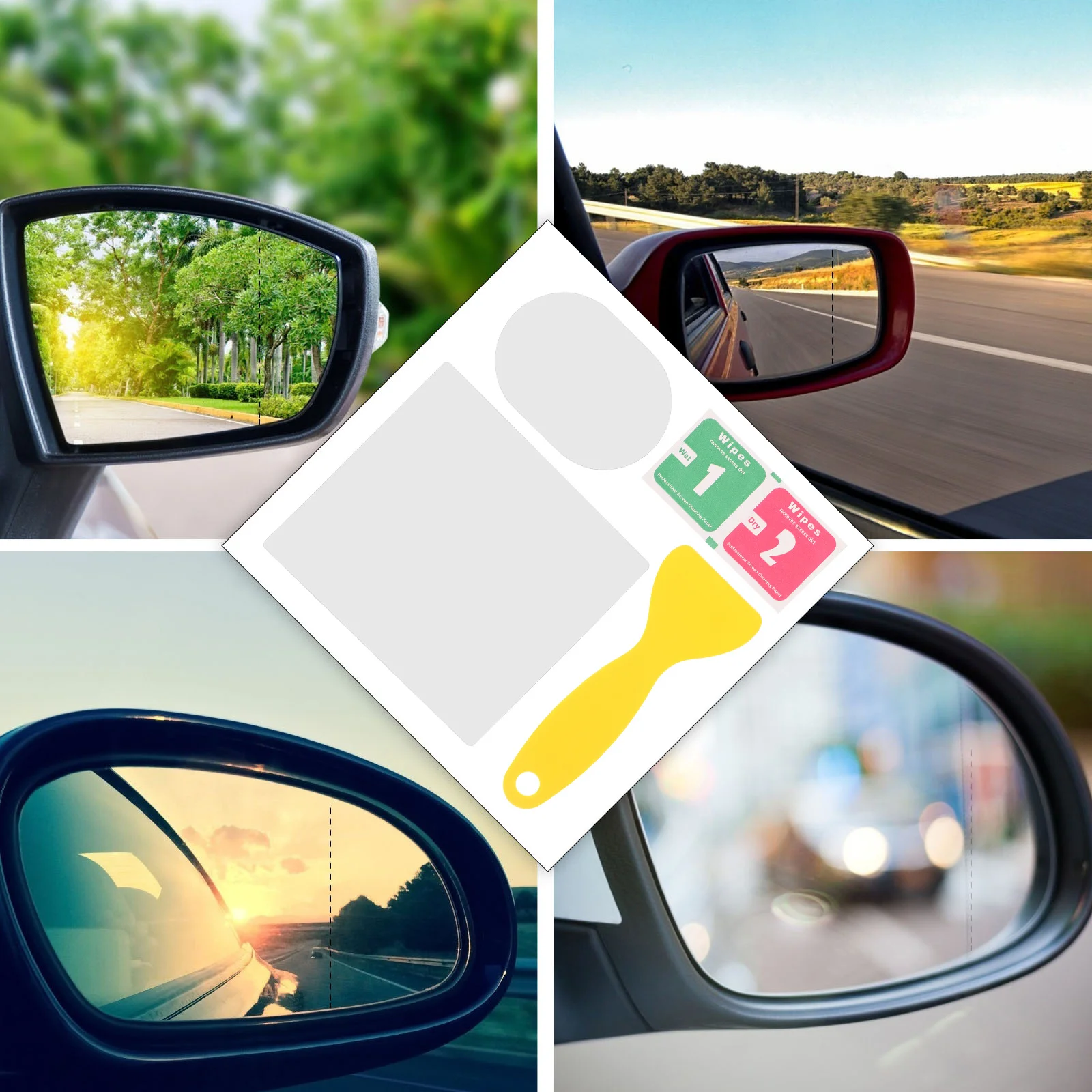 

2Pairs Vehicle Mirror Film Rain Guards Easy Install for Cars Suvs Buses Trucks Motorcycles Car Mirror Rain Protector