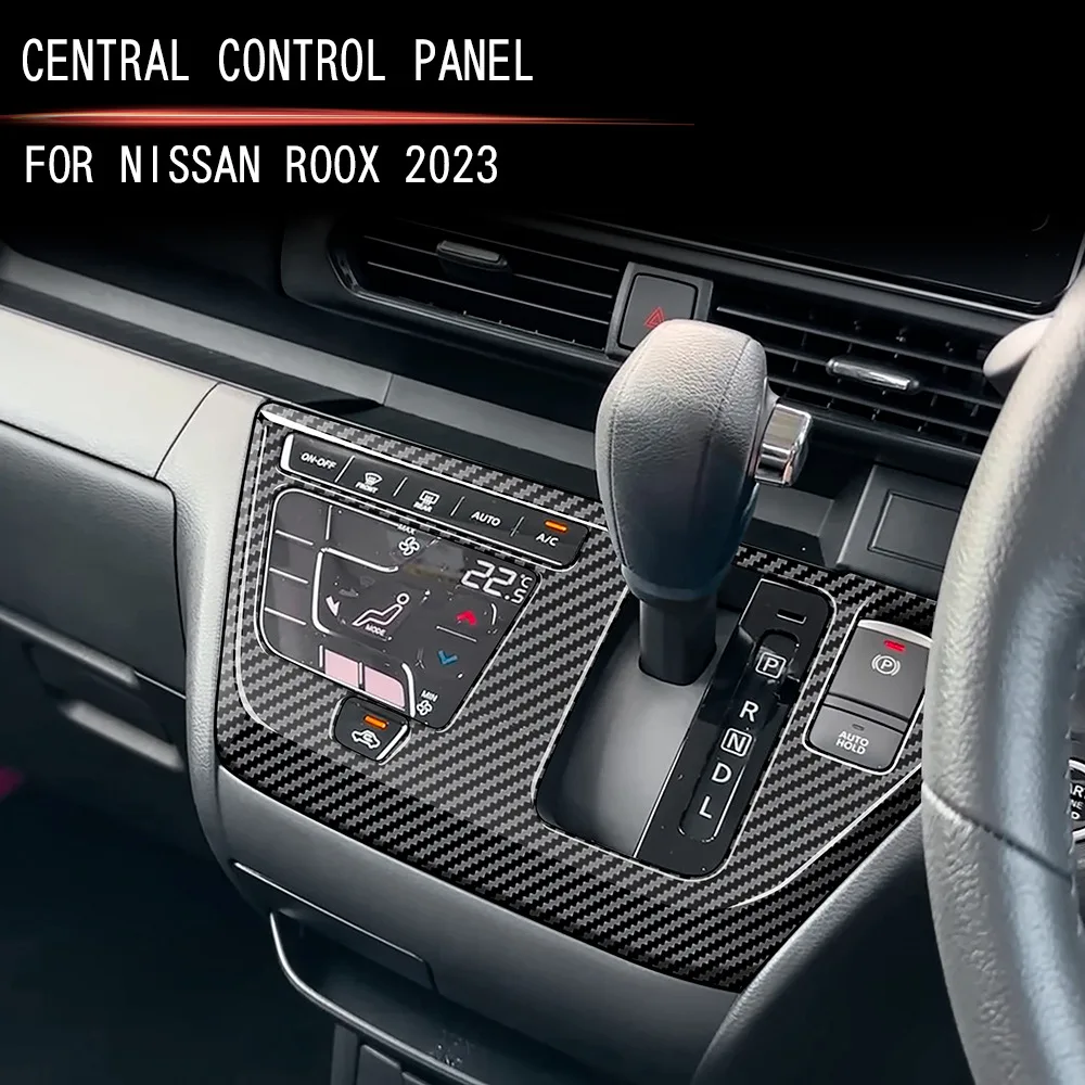 

Car Styling ABS Carbon Fibre Interior Gear Shift Window Control Panel Air Vent Outlet Steering Wheel Cover For Nissan ROOX 2020+