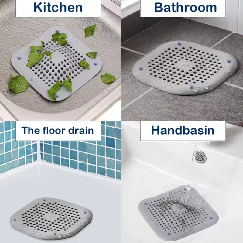 دش غطاء لبالوعة الشعر الماسك شقة سيليكون التوصيل سدادة للحمام المطبخ بالوعة حوض الاستحمام مصفاة TPR حامي