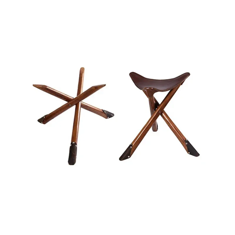 Small Electric Layer Cowhide Triangular Bench Fishing Bench Portable Removable Elm Triangular Main Drawing Bar Screws