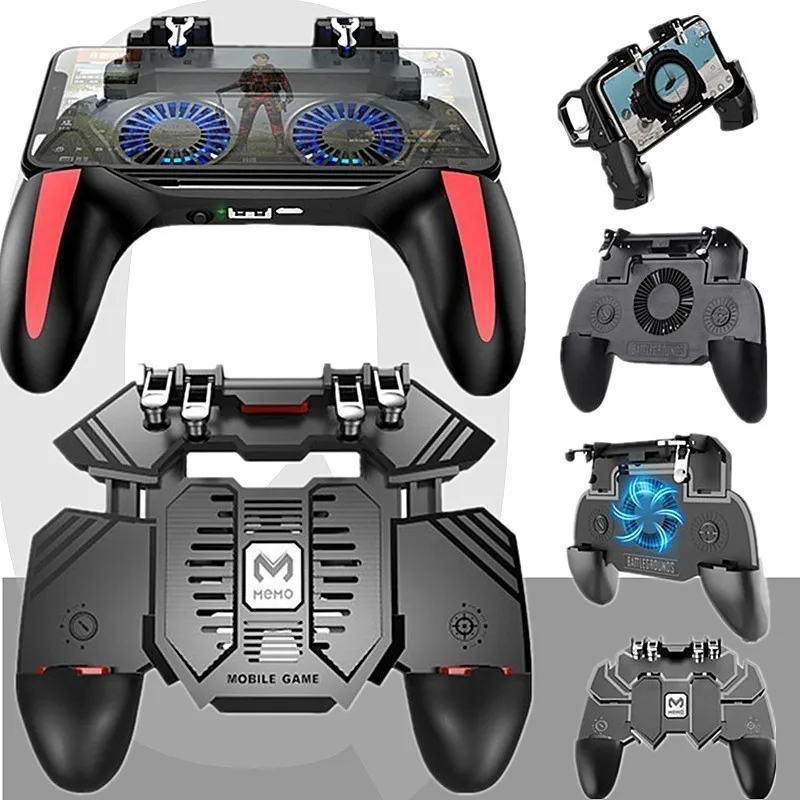 PUBG Handle Fan Cooling Six-finger Linkage Chicken Eating Artifact Continuous Touch Gun Auxiliary Device