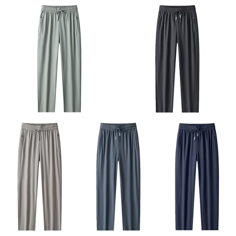 

Свободные модные мужские повседневные брюки с высокой талией, прямые длинные брюки, подходящие для студентов и весеннего сезона