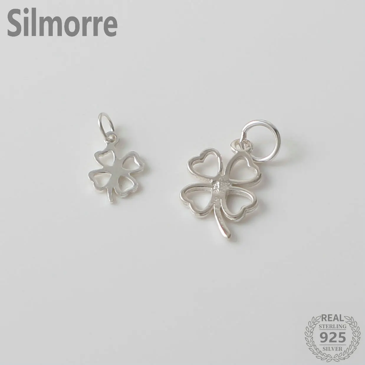 

Real 925 Sterling Silver Clover Leaf Charm Pendant for DIY Bracelet Pendant Necklace Fine Jewelry Findings Accessories