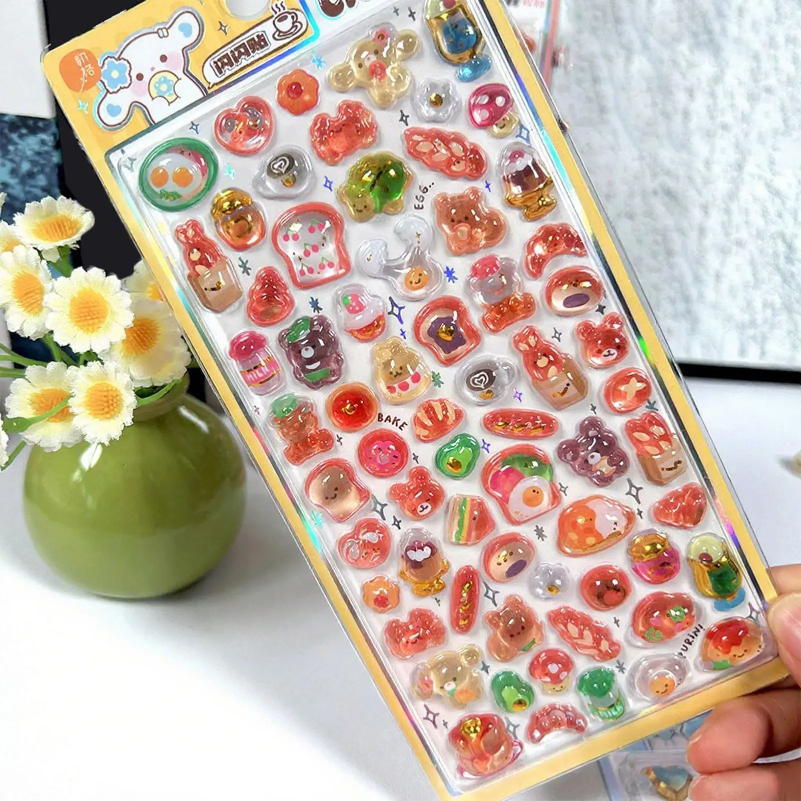 

1 шт., наклейки с героями мультфильмов, 3D тисненые декоративные наклейки, декоративная наклейка для ноутбука, скрапбукинга, планировщики камеры (случайный стиль)