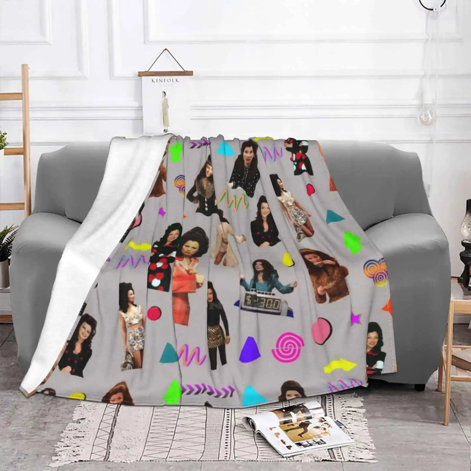 Fran Fine New Selling Custom Print Flannel Soft Blanket Fine Fran The Nanny Grandma Yetta Sylvia Fine Collage Pattern Fran Fine