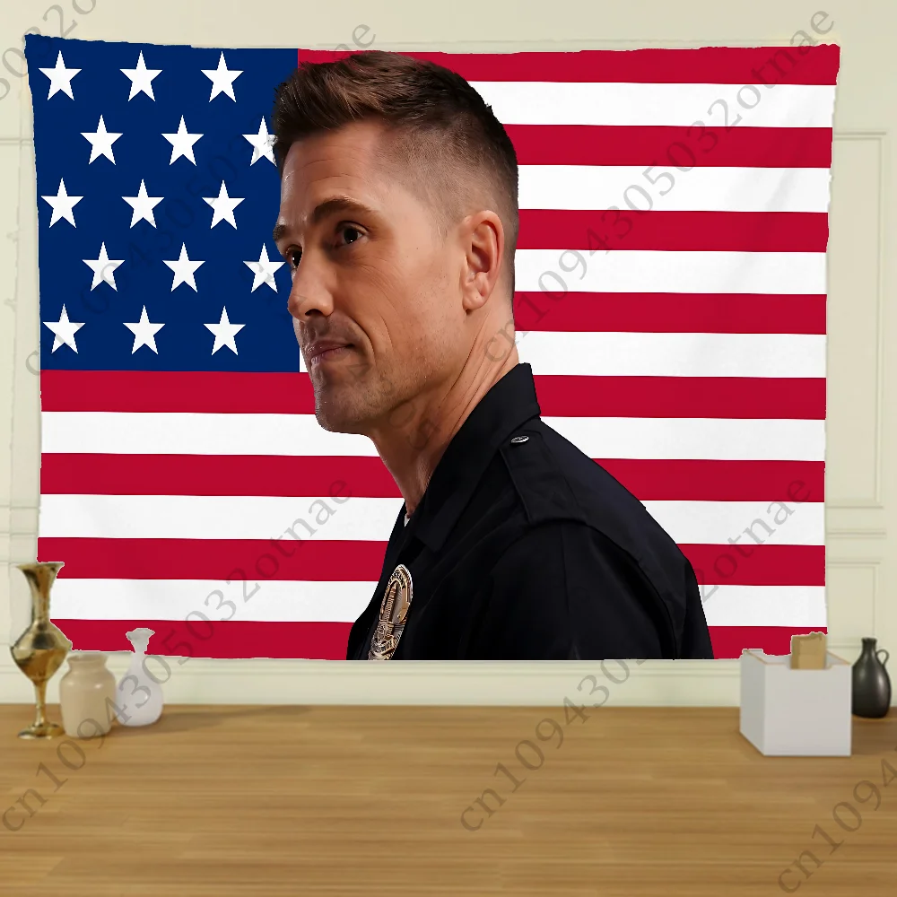 Tim Bradford Rookied America Flag Tapestry Creative Pattern Living Room Wall Art Tapestry Decor Party Outdoor Decorate Banners