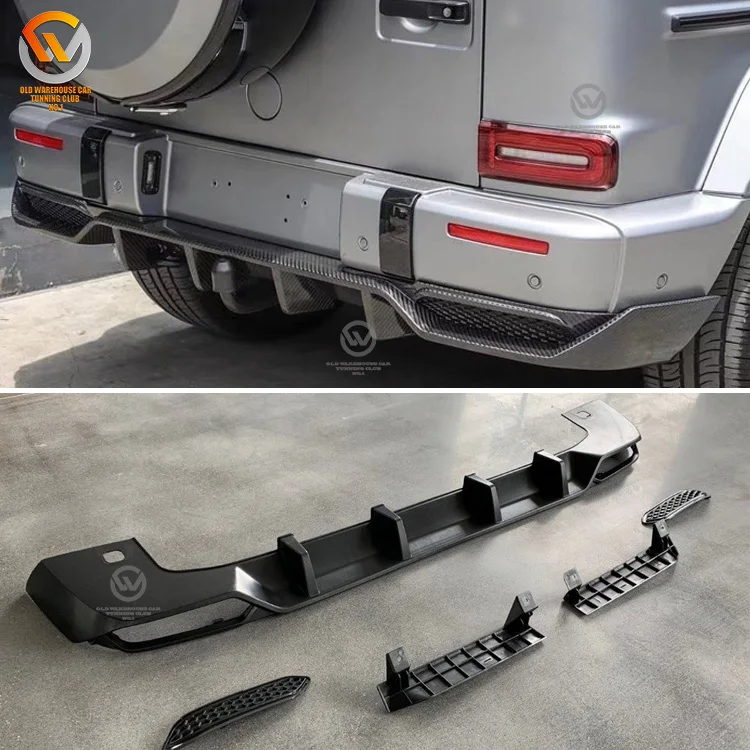 

TopCar Style Dry Carbon Fiber Body Kit for G-Class W464 G63 2022 New Front Lip Rear Diffuser Bumper Black Unpainting