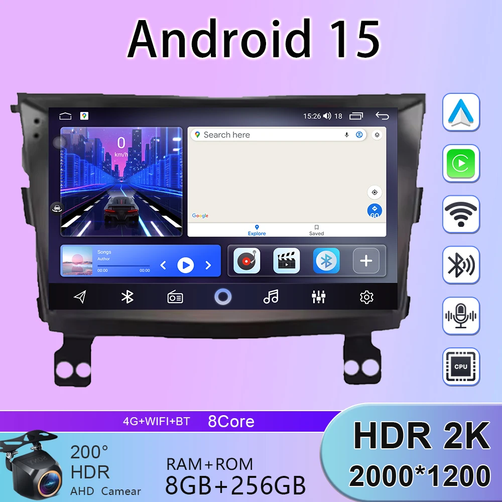 TS10 WIFI For SsangYong Tivoli 2015 - 2022 Android 15 Car Radio Audio video multimedia Player GPS Navigation 8+256G Carplay Auto