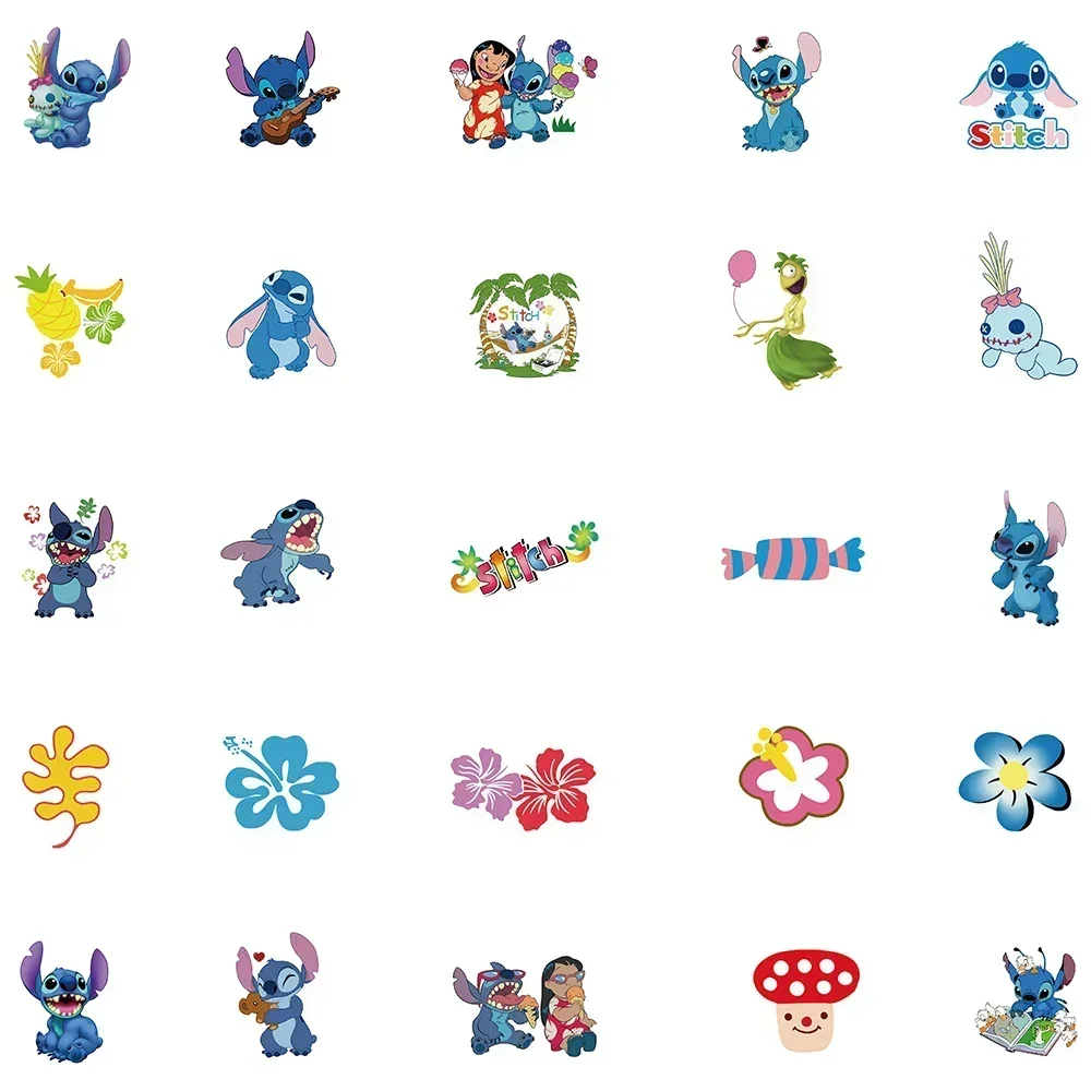 Cute Disney Cartoon Stickers Lilo & Stitch Mickey Graffiti Decals for DIY Diary Laptop Luggage Skateboard Decals Fun Classic Toy image 5