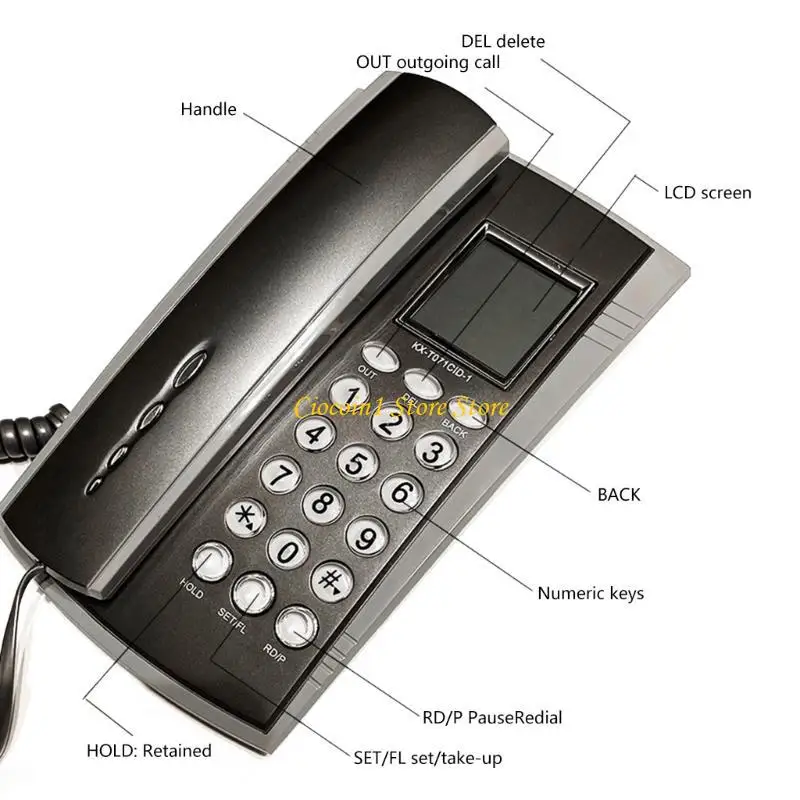 A3PC KX~071 Corded Telephone with LCD Display Landline Phone Support Wall Mount and Desktop Telephones LCD Display and Redail