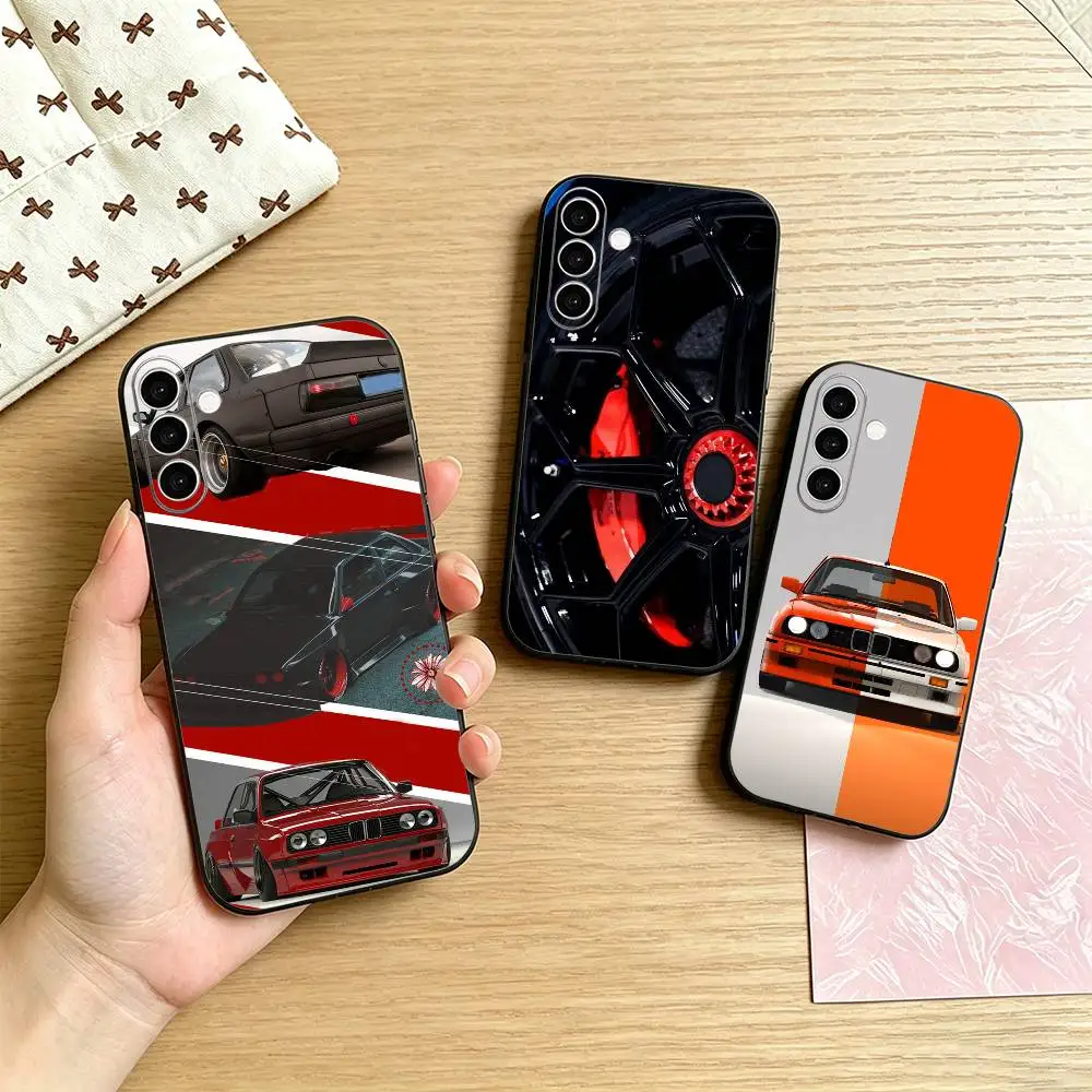 E-E30 Car Phone Case For Samsung Galaxy A73,A72,A71,A70,A53,A52,A51,Others Soft Black Cover