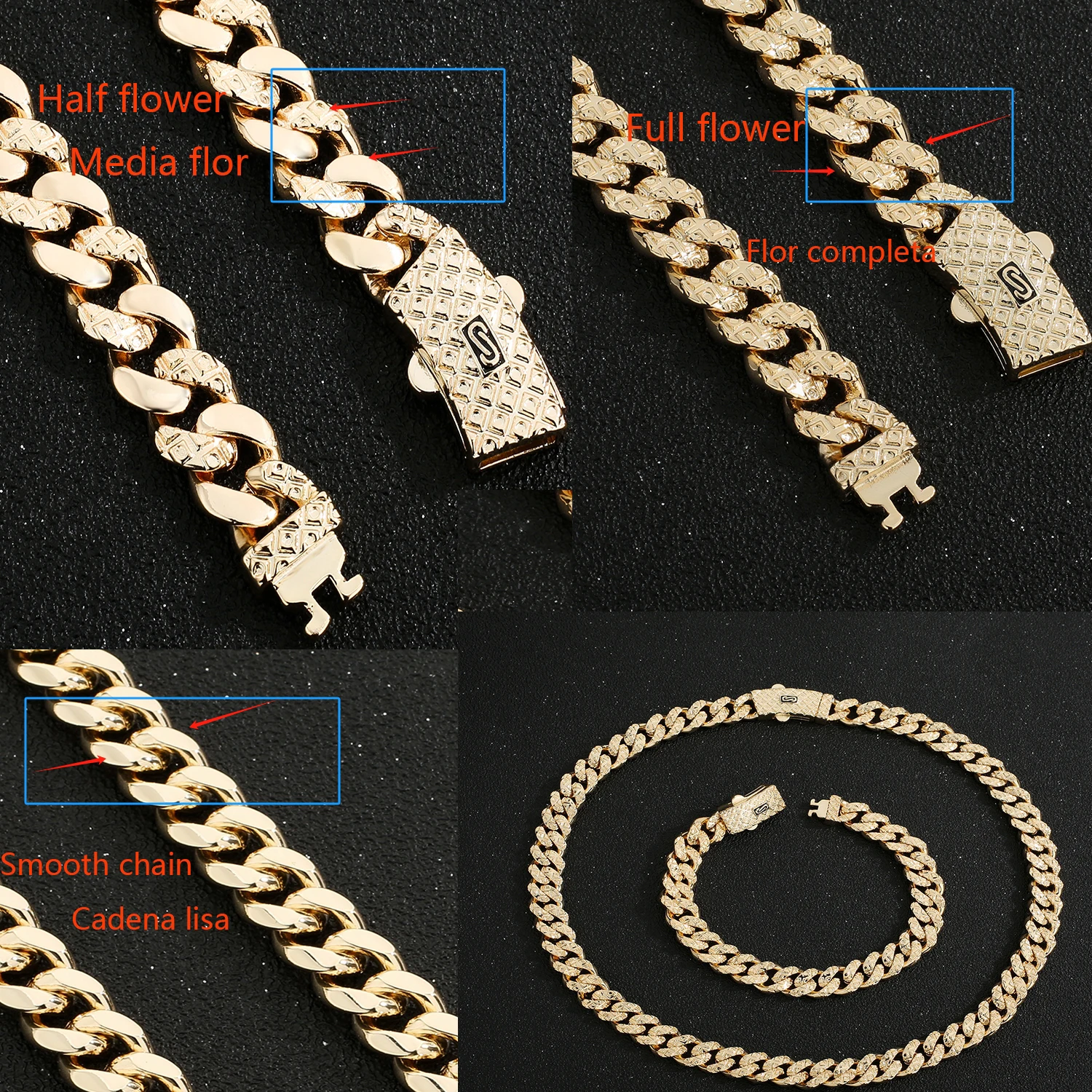 

VCT New car flower Monaco 2-piece set, with and without flower chain trendy simple low-key men and women jewelry set