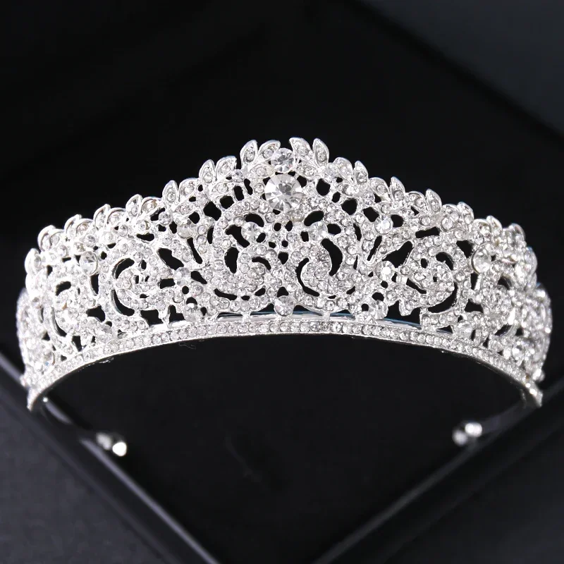 Diadèmes et Couronnes de Patients en Argent et Clip pour Femmes, Couronne de Princesse en Strass, Accessoires de Cheveux, Bijoux de Bal