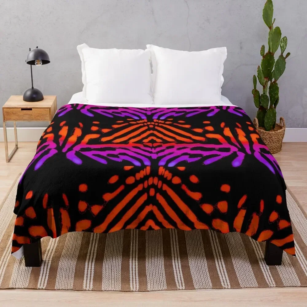 Orange & Purple Throw Blanket sofa bed Luxury Designer Summer Beddings Blankets