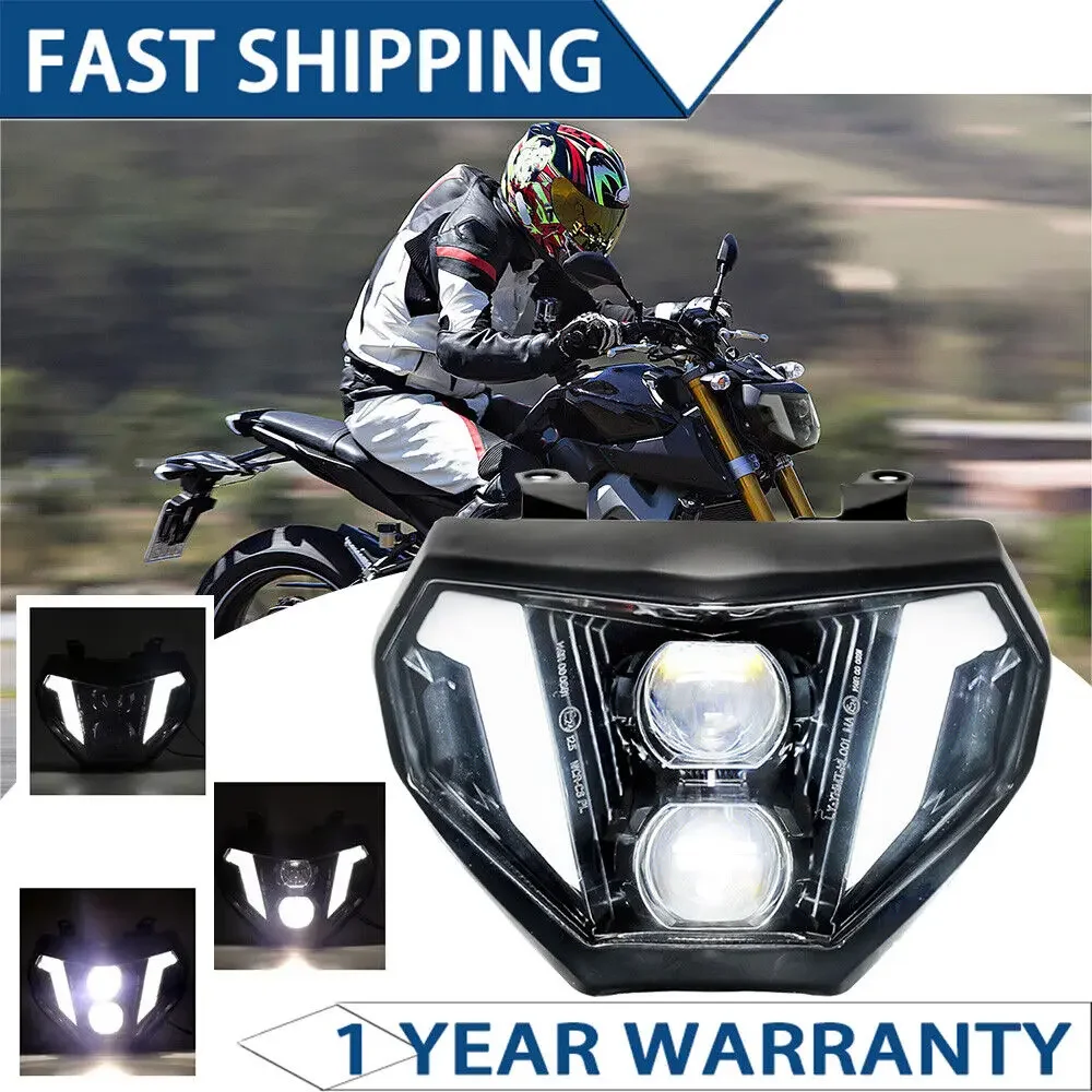 New Design E24 Motocycle LED Headlight Assembly Hi-Lo Beam For Yamaha MT09 FZ09 2014 2015 2016 Day Running Lamp Motorcross